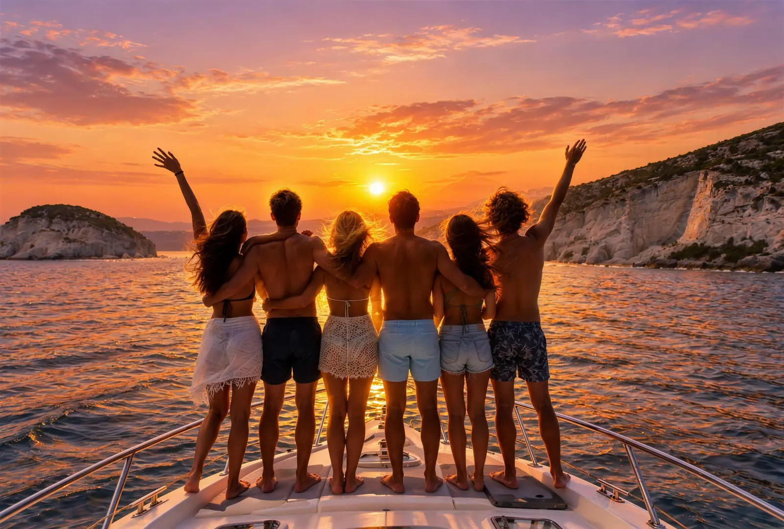 Gli stessi amici al tramonto