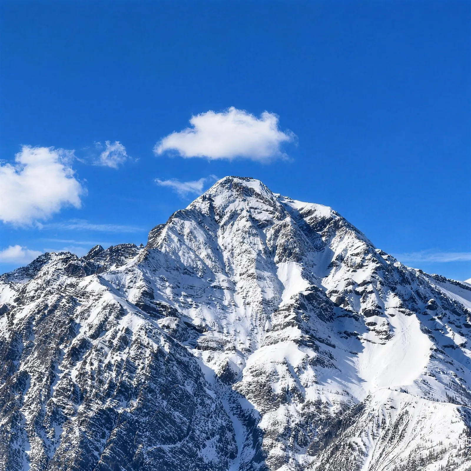 Una vetta innevata sopra Sestriere in pieno giorno